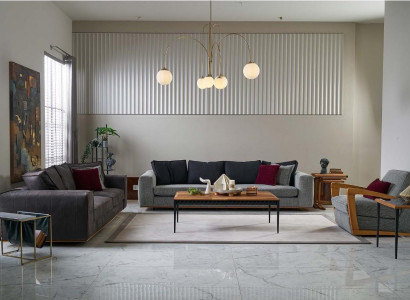 Komplette Couchgarnitur Sofa Stoffsofa Polstersofas Grau Set 4tlg Neu